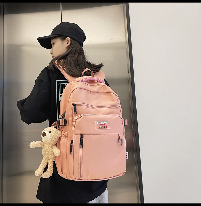 T书包女初中生高中大学生简约旅行背包男夏天潮牌休闲大容量双肩包详情10
