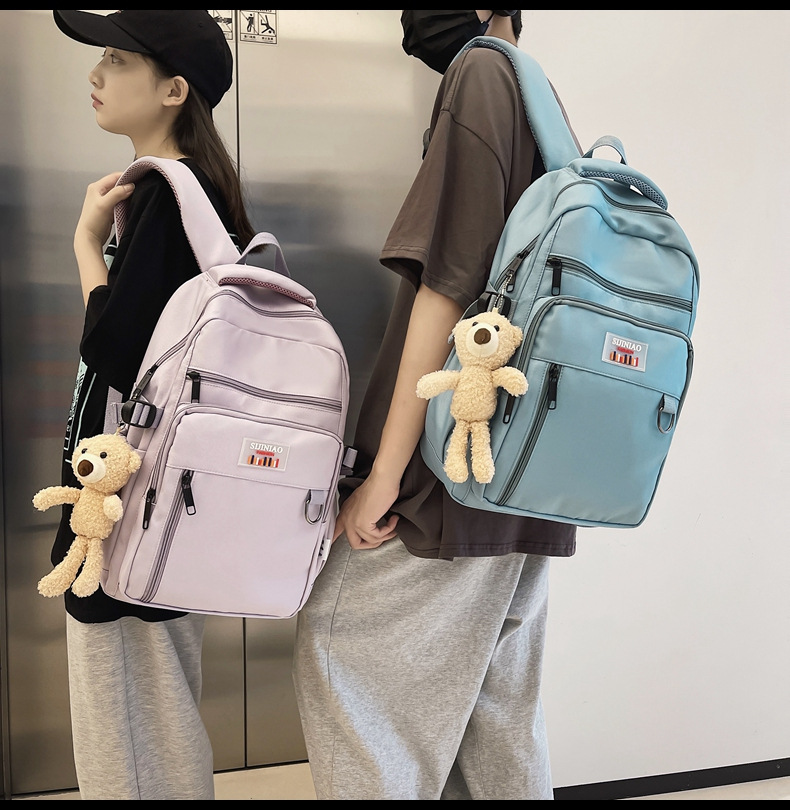 T书包女初中生高中大学生简约旅行背包男夏天潮牌休闲大容量双肩包详情8