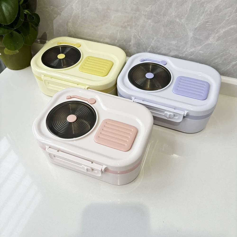 L59-165 Stainless steel lunch box with soup bowl, cute style, large-capacity double-layer student lunch box, best-selling bento box detail image 4