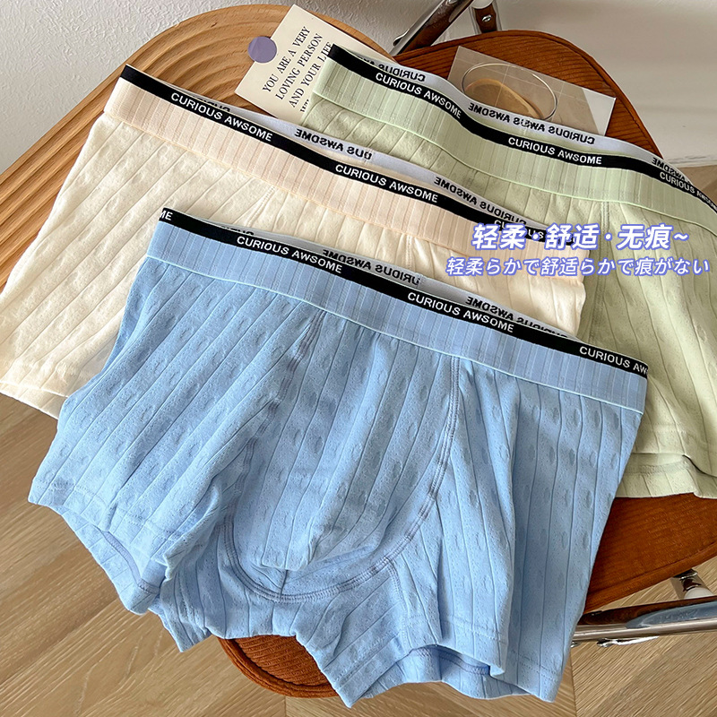 Baby cotton comfortable and skin-friendly men's four-corner pants that cover the buttocks without sticking, all-cotton breathable men's four-corner pants Application Scenario