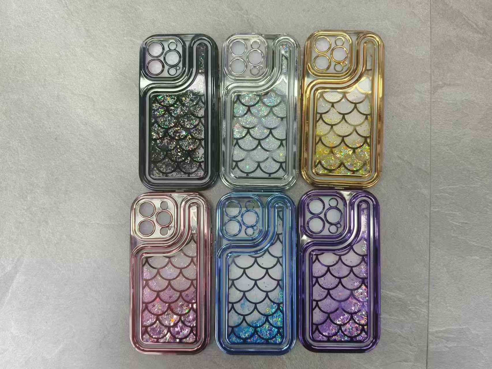 Fishscale electroplated quicksand phone case thumbnail