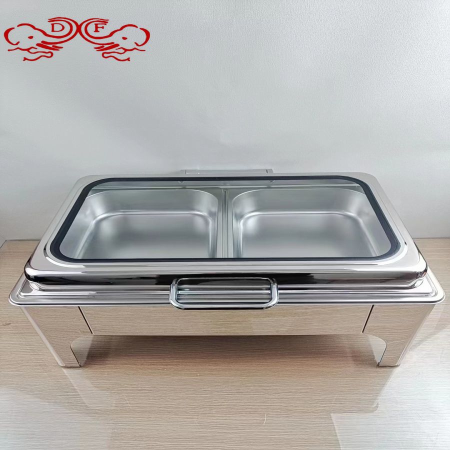 DF68774 hotel buffet stove, stainless steel visible flip cover, commercial alcohol electric heating restaurant breakfast stove, DF TRADINGHOUSE Application Scenario