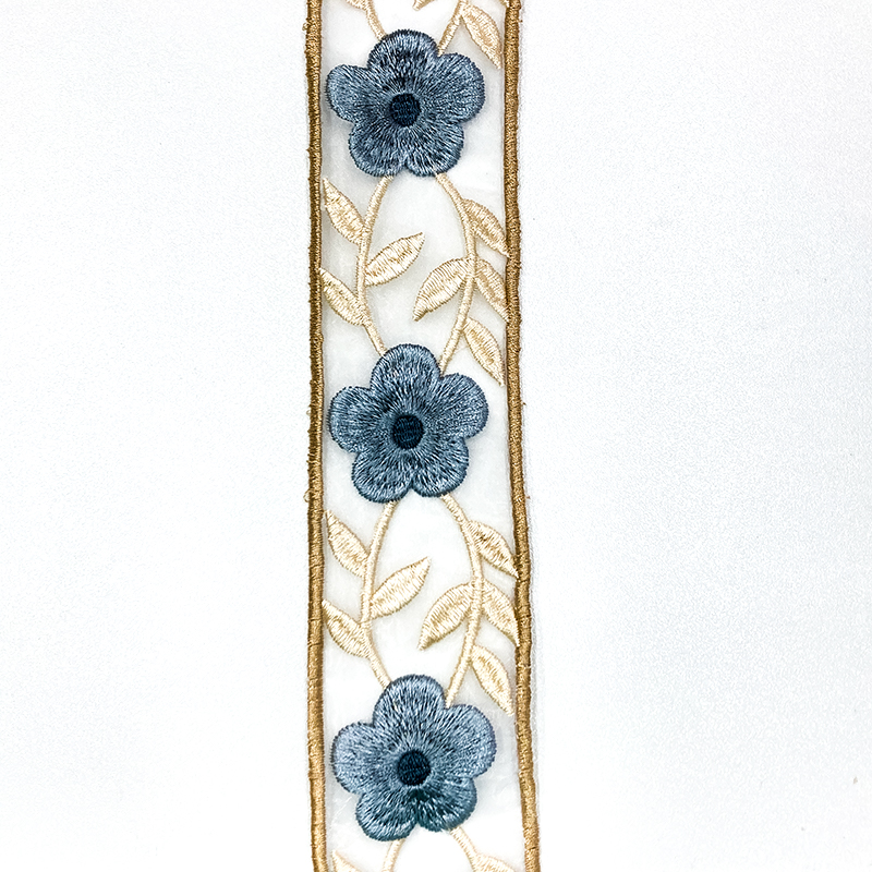 Hanfu traditional Chinese style lace embroidery, colorful 5cm mesh belt, lace headband accessories details Picture
