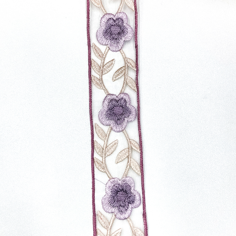 Hanfu traditional Chinese style lace embroidery, colorful 5cm mesh belt, lace headband accessories Application Scenario