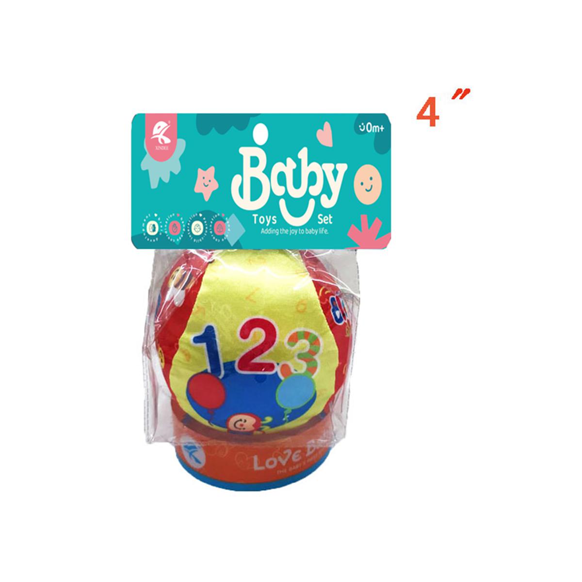 Cross-border sales 4 "color printed cloth ball 4" cartoon cloth ball 4 "soft ball 4" sponge ball toy ball Baby comfort toy cloth player grab ball children's toy toy Kidstoys