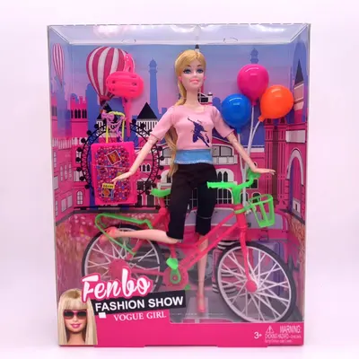 New foreign trade doll high-end princess doll toys girls love limbs wrist movable window box 11.5 inch joint Barbie with bicycle light balloon set dress up every wine set toys thumbnail