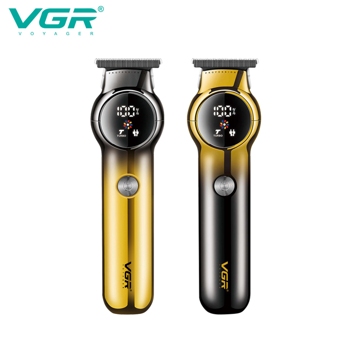 VGR989 Cross-border new gradient electric hair clipper, home men's digital display electric hair clipper, oil head clipper details Picture