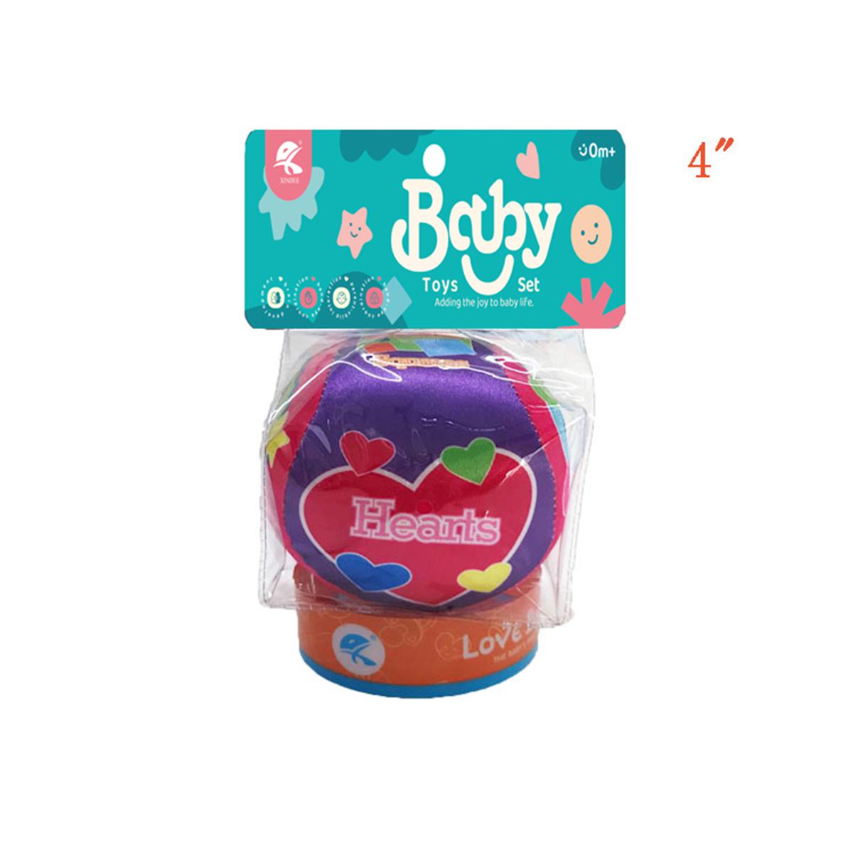 Cross-border sales 4 "color printed cloth ball 4" cartoon cloth ball 4 "soft ball 4" toy ball Baby comfort toy cloth player grab ball children's toy toy Kidstoys