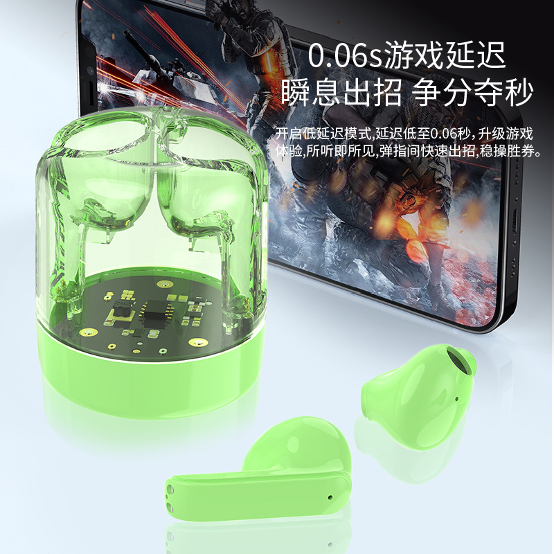 In-ear transparent space capsule wireless headphones, ultra-long battery life, ultra-long standby Bluetooth headphones details Picture