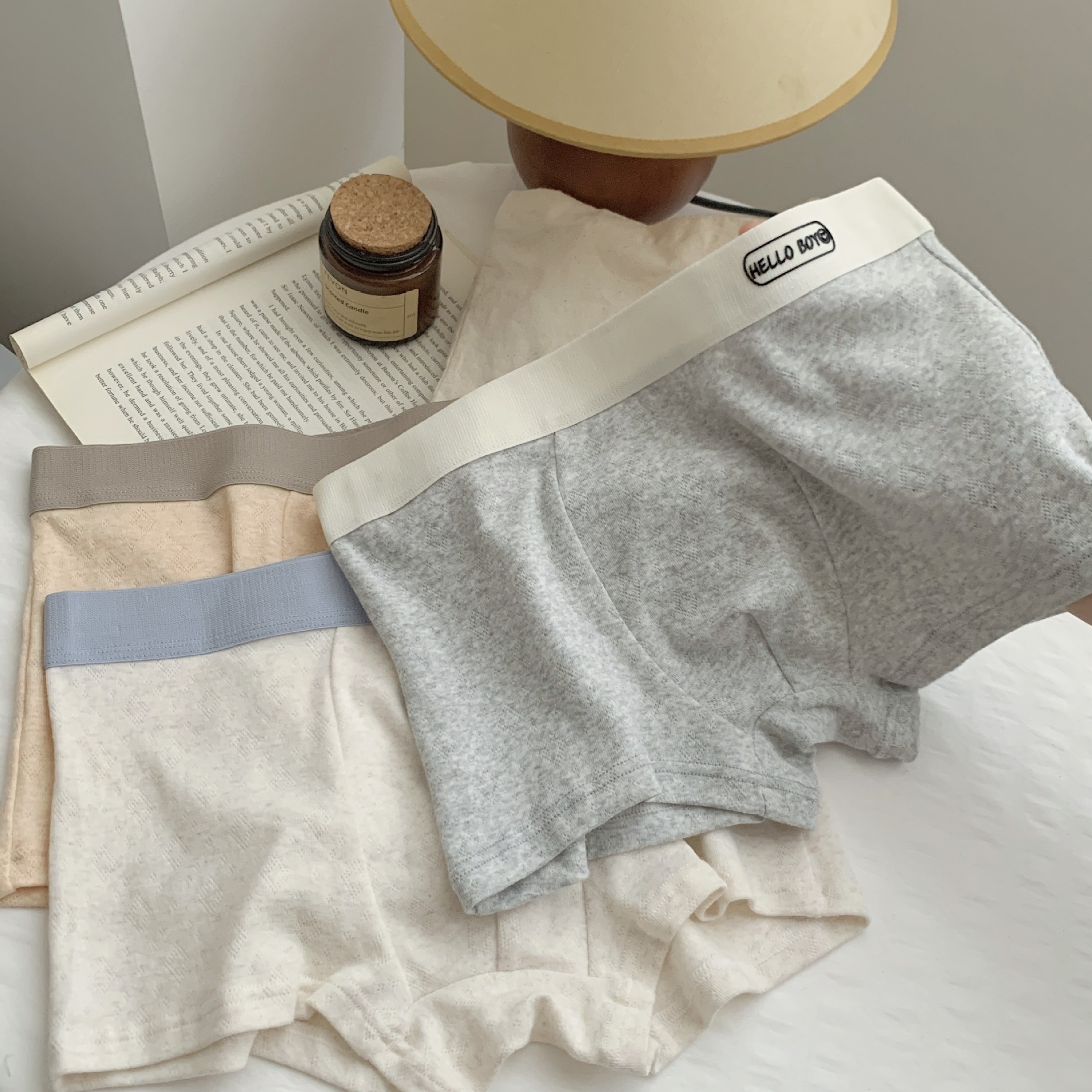 婴儿棉少女字母中腰简约透气舒适亲肤包臀撞色高弹纯棉档男士内裤详情14