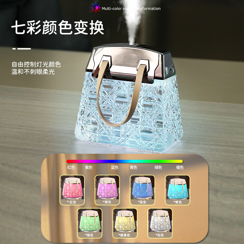 Crystal Bag humidifier, large-capacity aromatherapy ambient light, silent aromatherapy humidifier for home, office and bedroom Item Picture