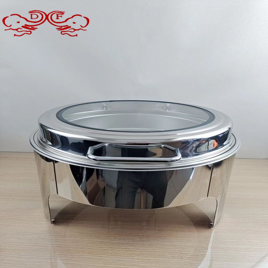 DF68774 stainless steel buffet stove, household insulated, thickened gold-plated alcohol stove for hotels, DF TRADINGHOUSE details Picture