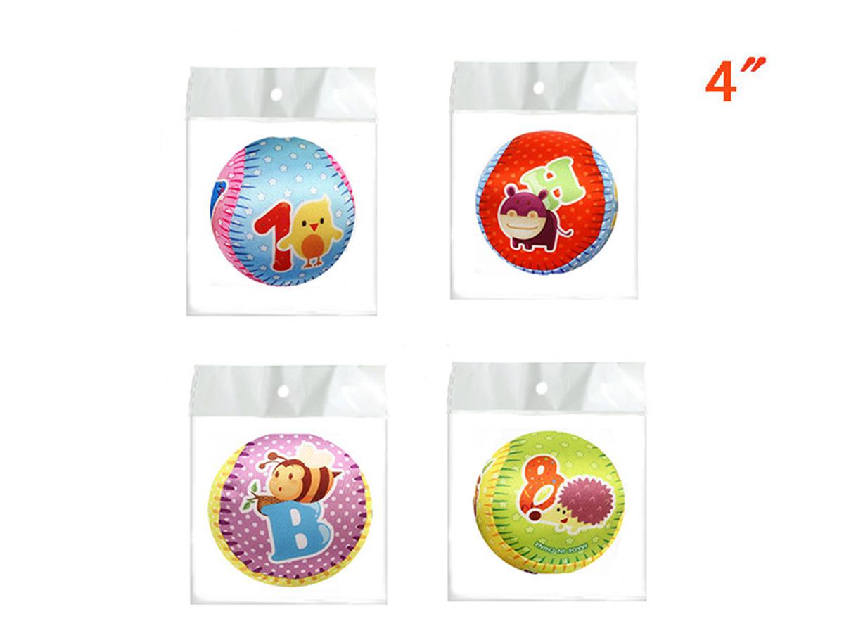Cross-border sales of 4-inch color printed cloth ball baby comfort toy cloth player grab ball children's toy toy Kidstoys