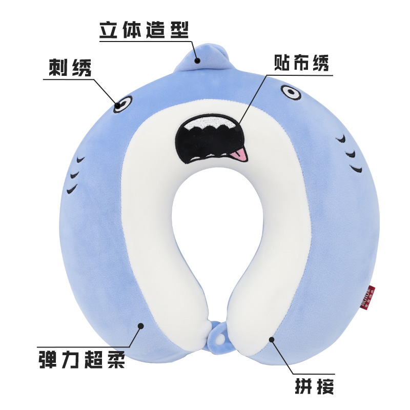 Order Memory Foam U-Shaped Pillow, Kanglewu Cartoon Cute Shark Neck Pillow, Car Neck Wholesale Order details Picture