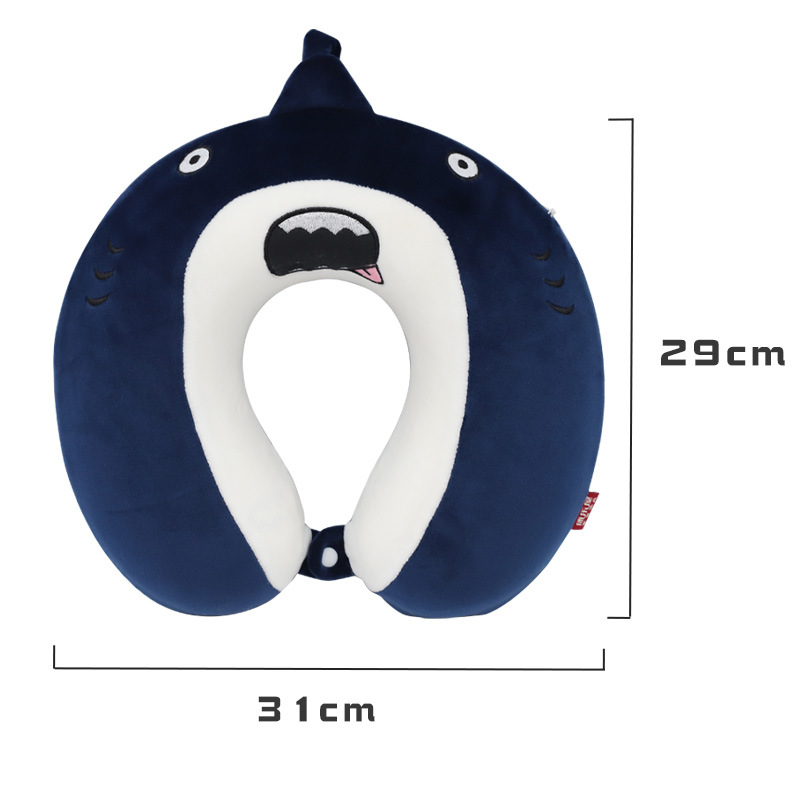 Order Memory Foam U-Shaped Pillow, Kanglewu Cartoon Cute Shark Neck Pillow, Car Neck Wholesale Order Specification drawing