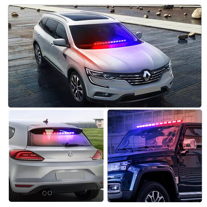 Automotive LED bumper lights, multi-functional color-changing warning lights, magnetic strobe flashing lights, stroboscopic lane lights, rescue vehicle roof lights details Picture