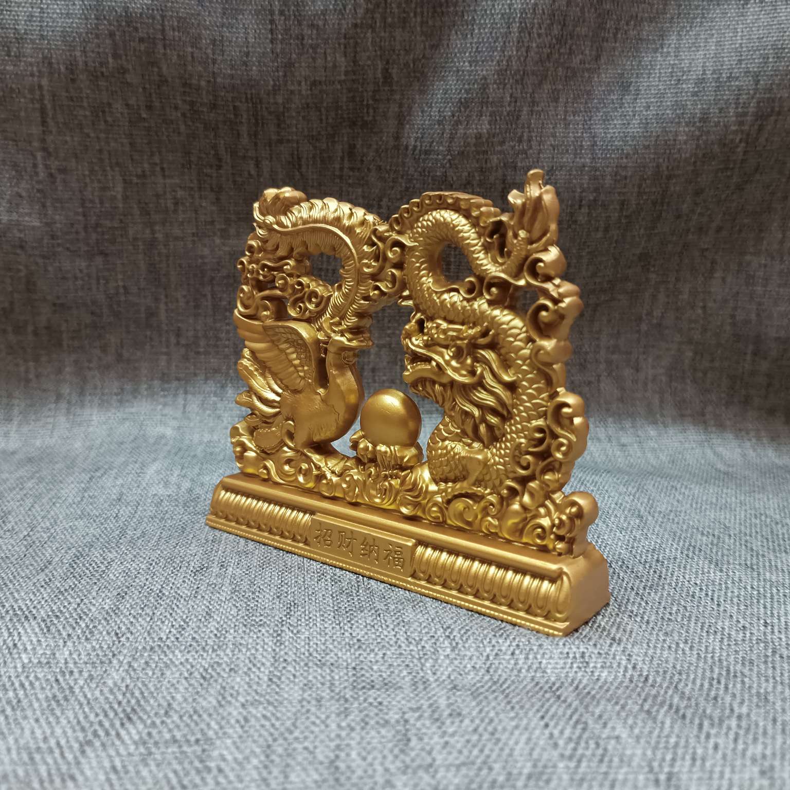 Dragon and Phoenix presenting auspiciousness, sand gold handicrafts, Chinese wedding gifts, dragon and Phoenix playing with pearls, home decorations, creative gifts for living rooms and bedrooms, anniversary gifts, excellent gift-giving items, fine bedside pets, wedding gifts, produced by Zhenglin Craft Specification image