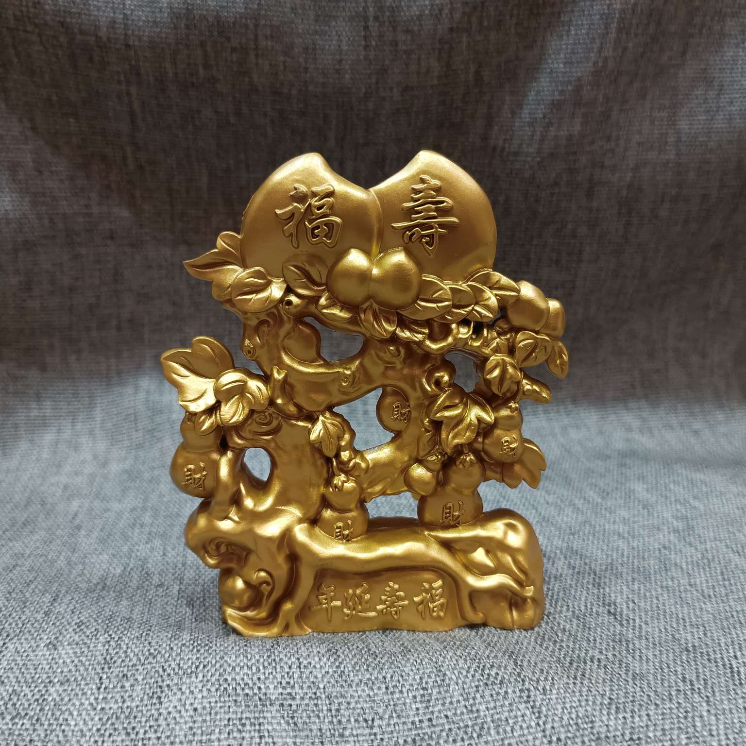 摆件砂金工艺品家居摆饰家具饰品福寿桃摆件祝寿贺礼生日礼物客厅摆件送老人长辈爷爷奶奶实用贺寿礼物精美床头摆饰正林工艺出品详情图2