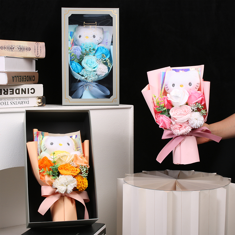 香皂花/玫瑰花束/迷你小花束/玫瑰花生日礼物/花束白底实物图