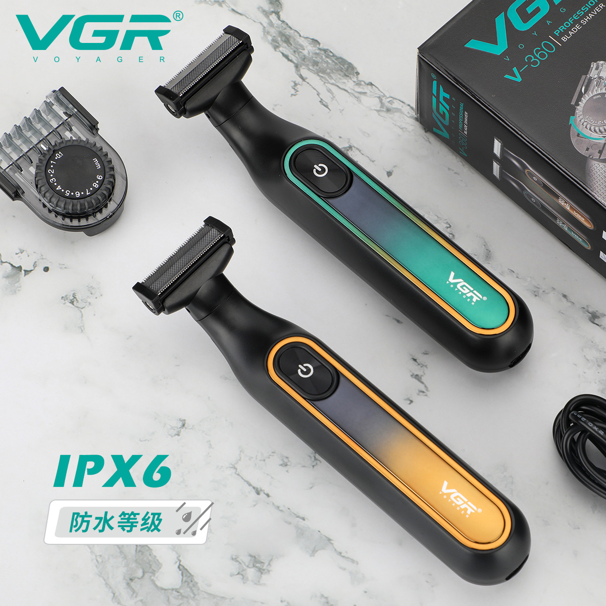 VGR360 Cross-border Electric Razor, waterproof household rechargeable full-body washable reciprocating men's shaving device details Picture