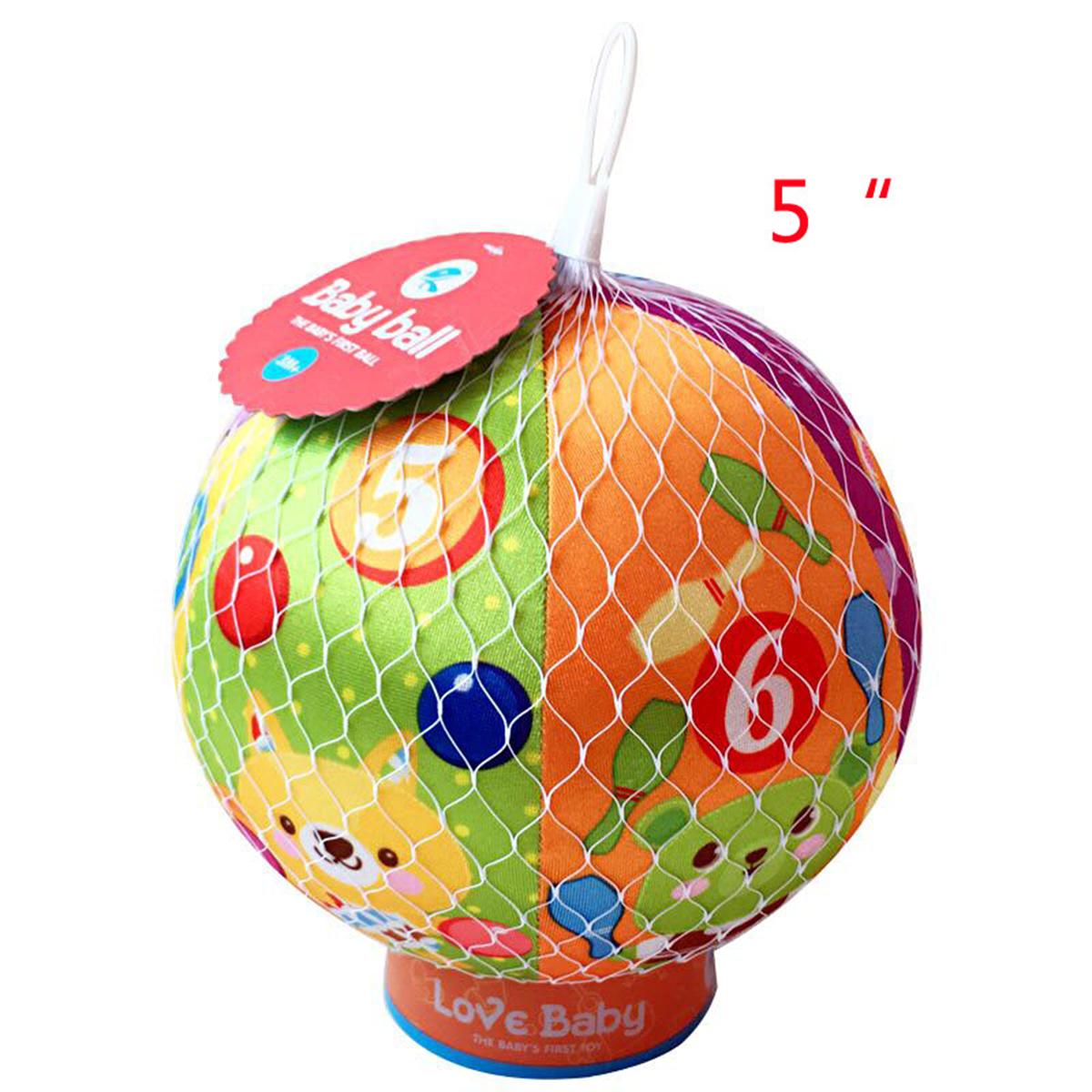 Cross-border sales 5 "bell wool cotton ball 5" bell cloth ball 5 "padded cotton ball 5" baby toy ball Baby comfort toy cloth player grab ball children's toy toy Kidstoys