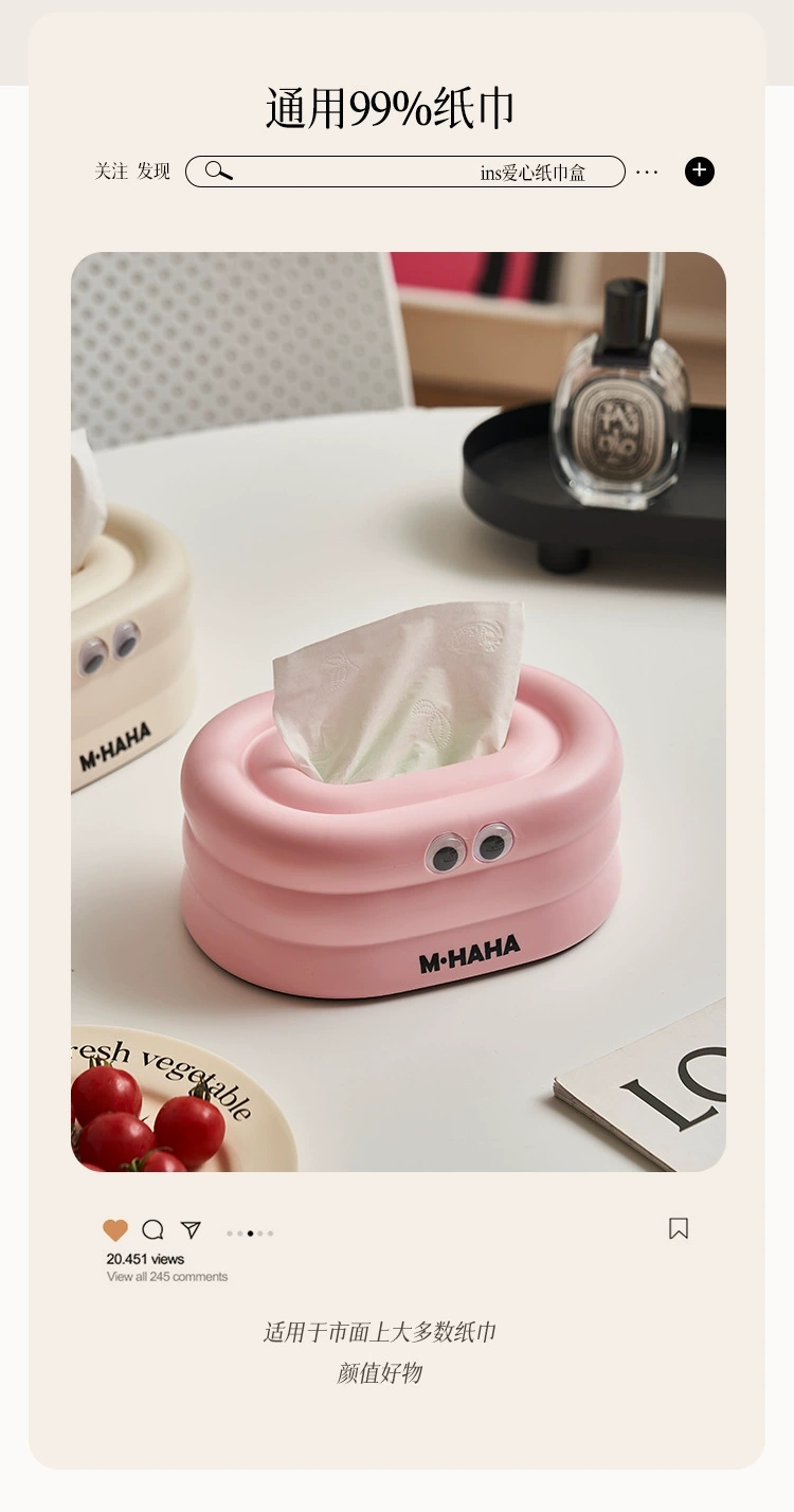 M04-9025 Tissue box, living room light luxury tissue box, coffee table decoration, creative tissue box, car interior, high-end feel detail image 3