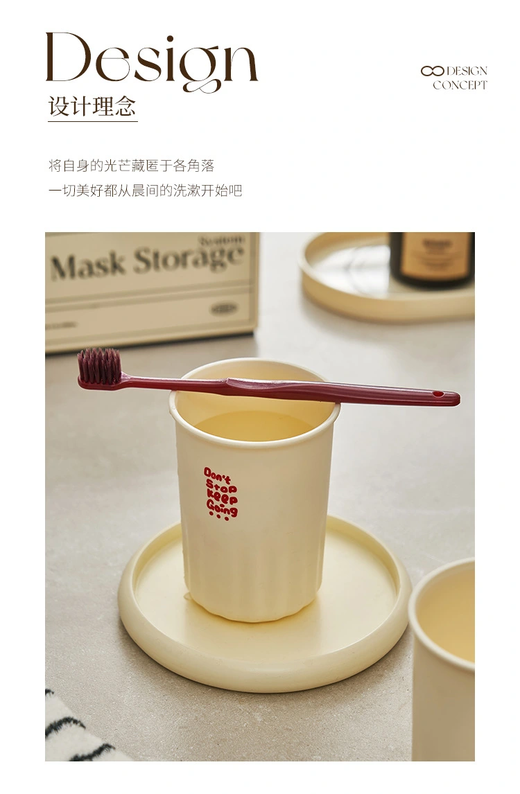 F37-1002 Mouthwash cup, cute printed mouthwash cup, simple and ins-style toothbrush cup without handle, couple toothbrush cup detail image 2