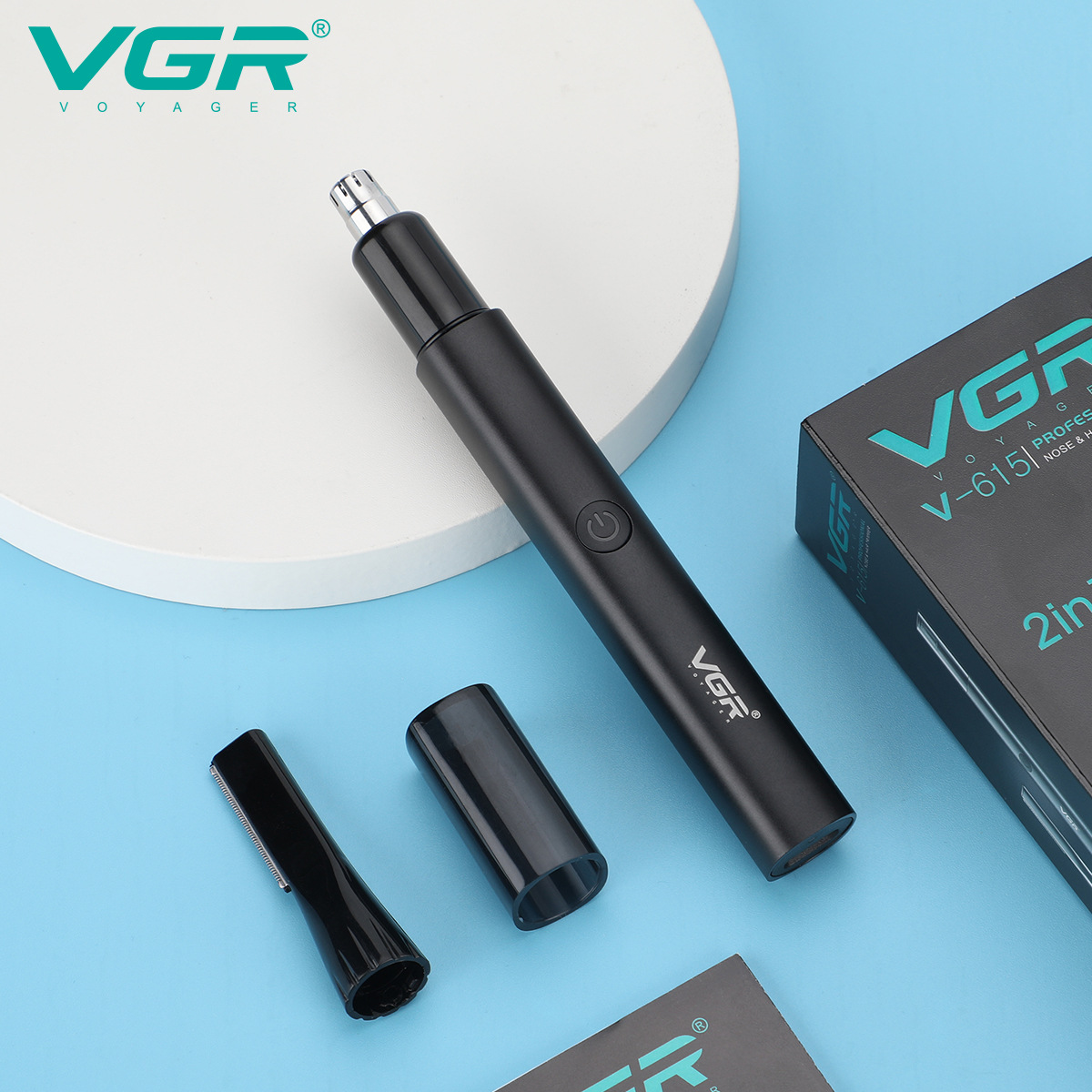 VGR615 Professional Nasal Hair Shaving and Trimming Tool, waterproof portable 2-in-1 set, home electric charging razor details Picture