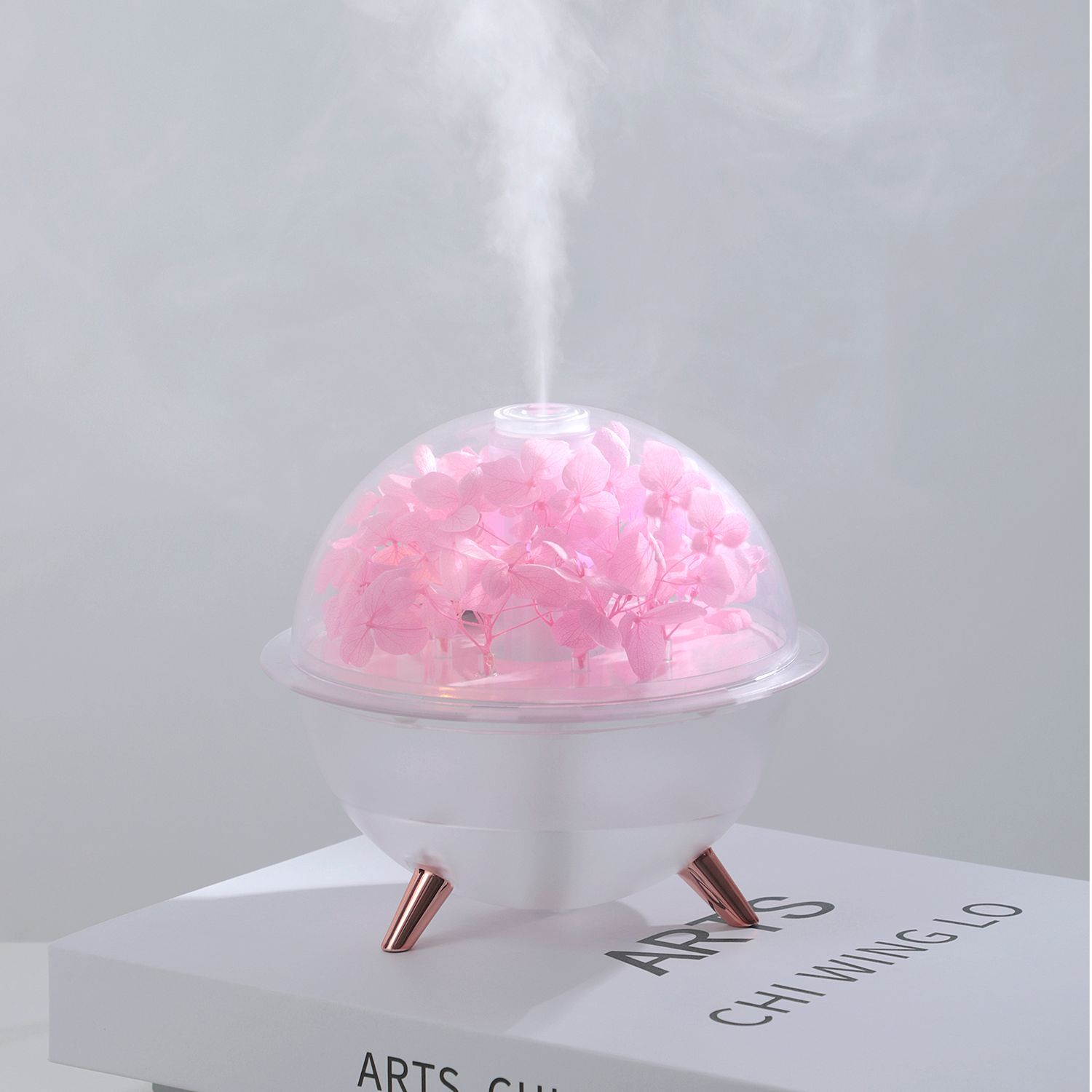 Eternal flower humidifier USB Home and office ambient light Water Replenishment Micro-landscape Aromatherapy humidifier details Picture
