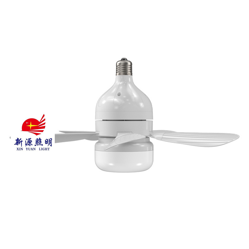 折叠风扇3叶4叶5叶6叶E27螺口球泡风扇灯led fan lamp白底实物图