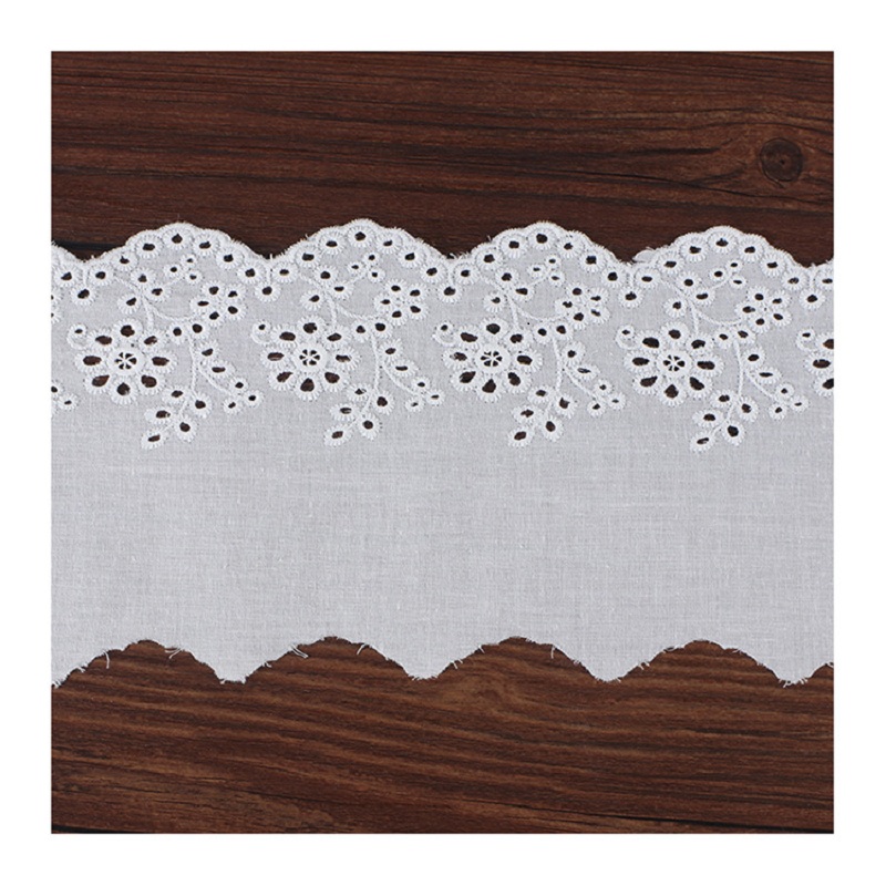 Single-sided cotton fabric large lace women's clothing accessory lace, all-cotton hollowed-out embroidered cotton fabric lace details Picture