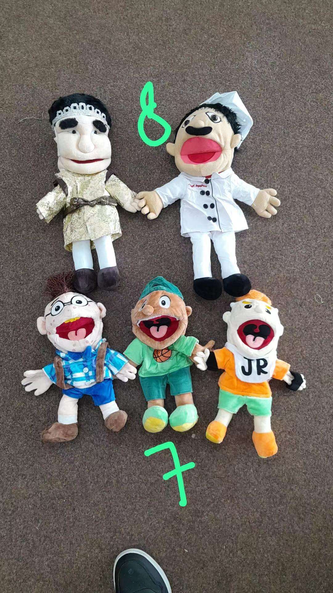 Jeff hand puppet toy, mouth-opening funny plush toy, zombie rock Jeff hand puppet Specification image
