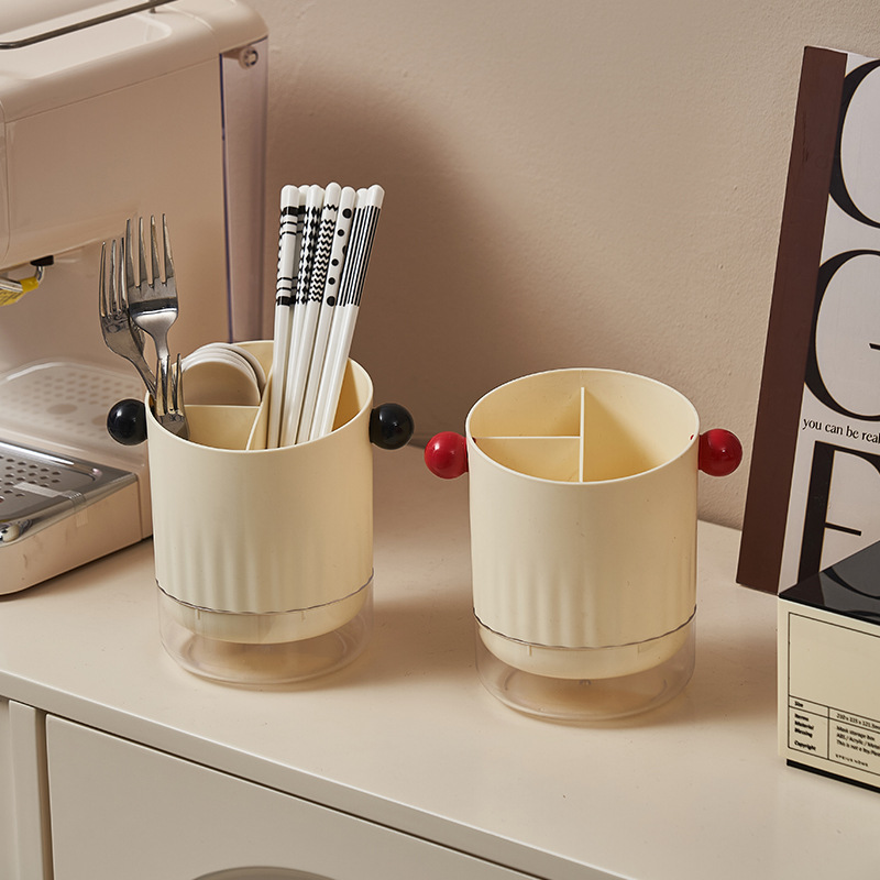 S137-TD-1014多功能圆形置物架筷子筒高颜值可沥水筷笼家用收纳