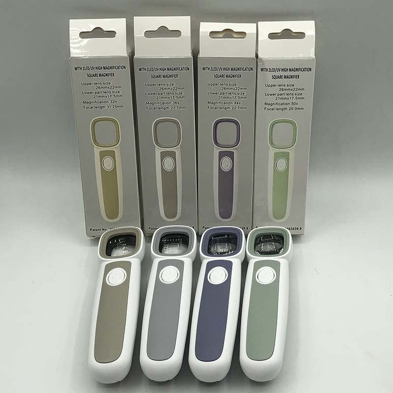 New high-definition reinforced hard-coated 5H grade acrylic double-layer square mirror handheld jewelry appraisal magnifying glass RJS1870 details Picture