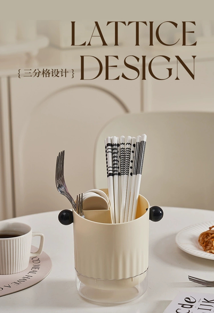 S137-TD-1014多功能圆形置物架筷子筒高颜值可沥水筷笼家用收纳详情图10