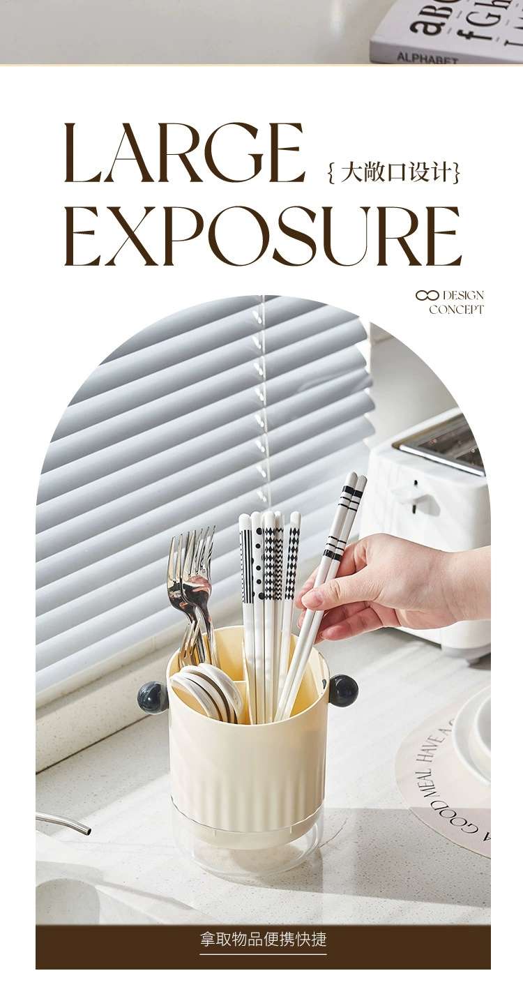 S137-TD-1014多功能圆形置物架筷子筒高颜值可沥水筷笼家用收纳详情图9