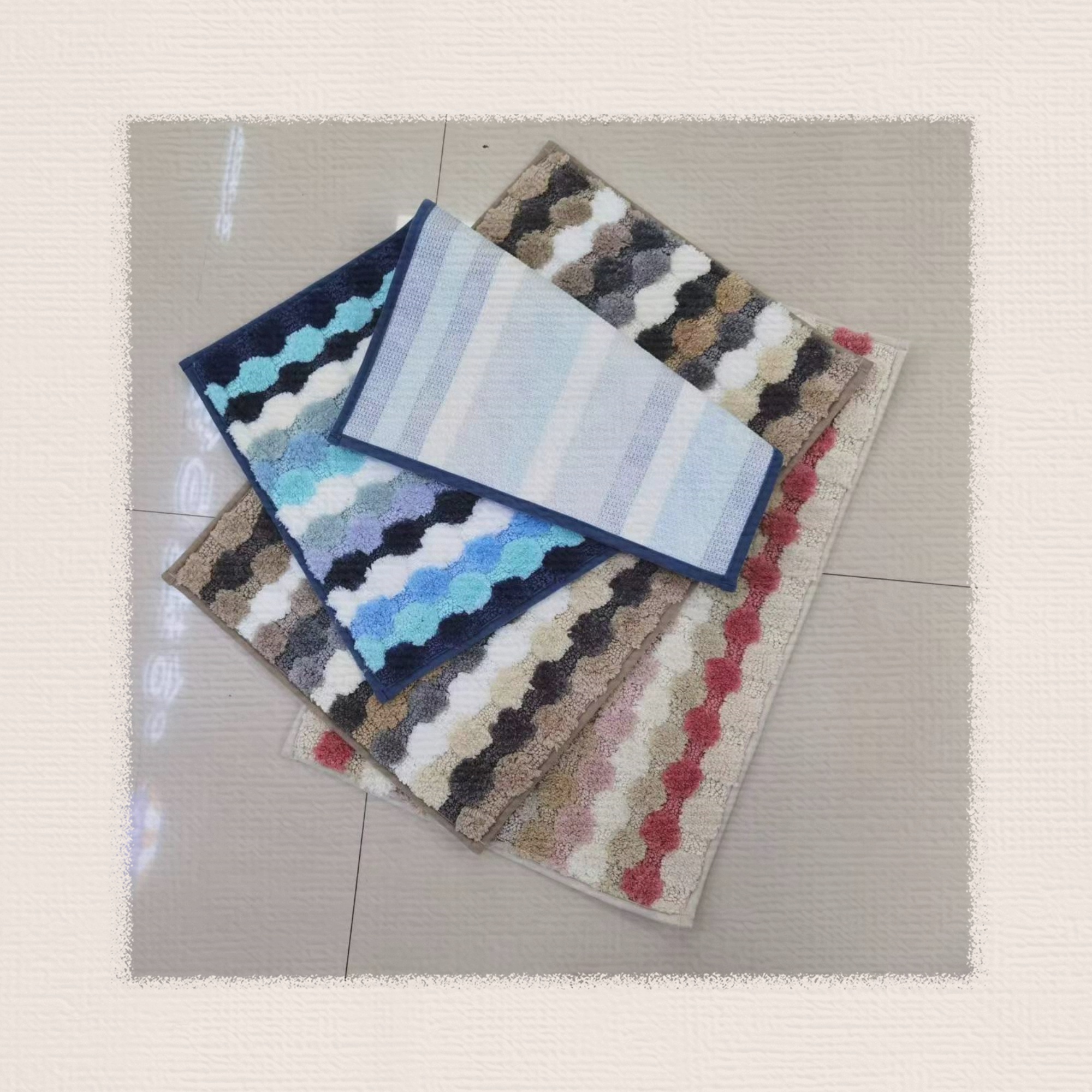 TPA base color three-dimensional checkered carpet, super-fine carpet, anti-slip mat, floor mat, door mat, kitchen mat, bathroom mat, size 40*60cm, good quality Item Picture
