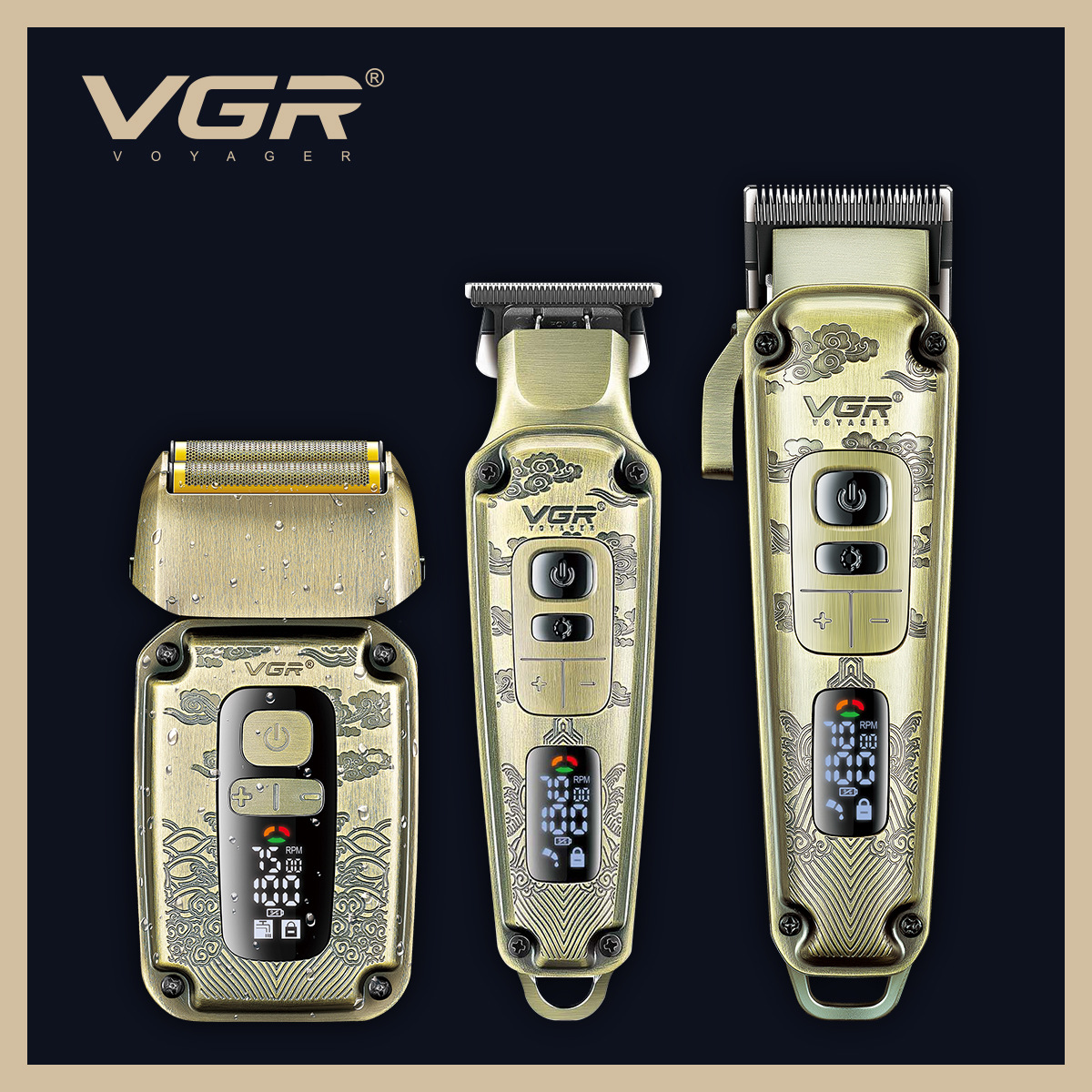 VGR642 Cross-border Professional Hair Clipper Shaving Set Metal Clipper Men's Retro Hair Clipper Electric clipper details Picture