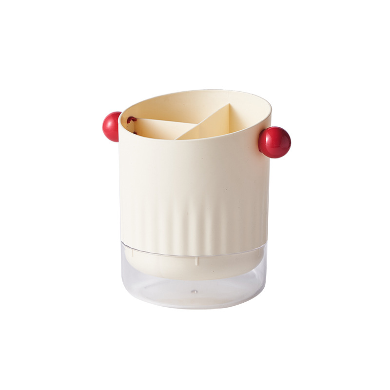 S137-TD-1014多功能圆形置物架筷子筒高颜值可沥水筷笼家用收纳白底实物图