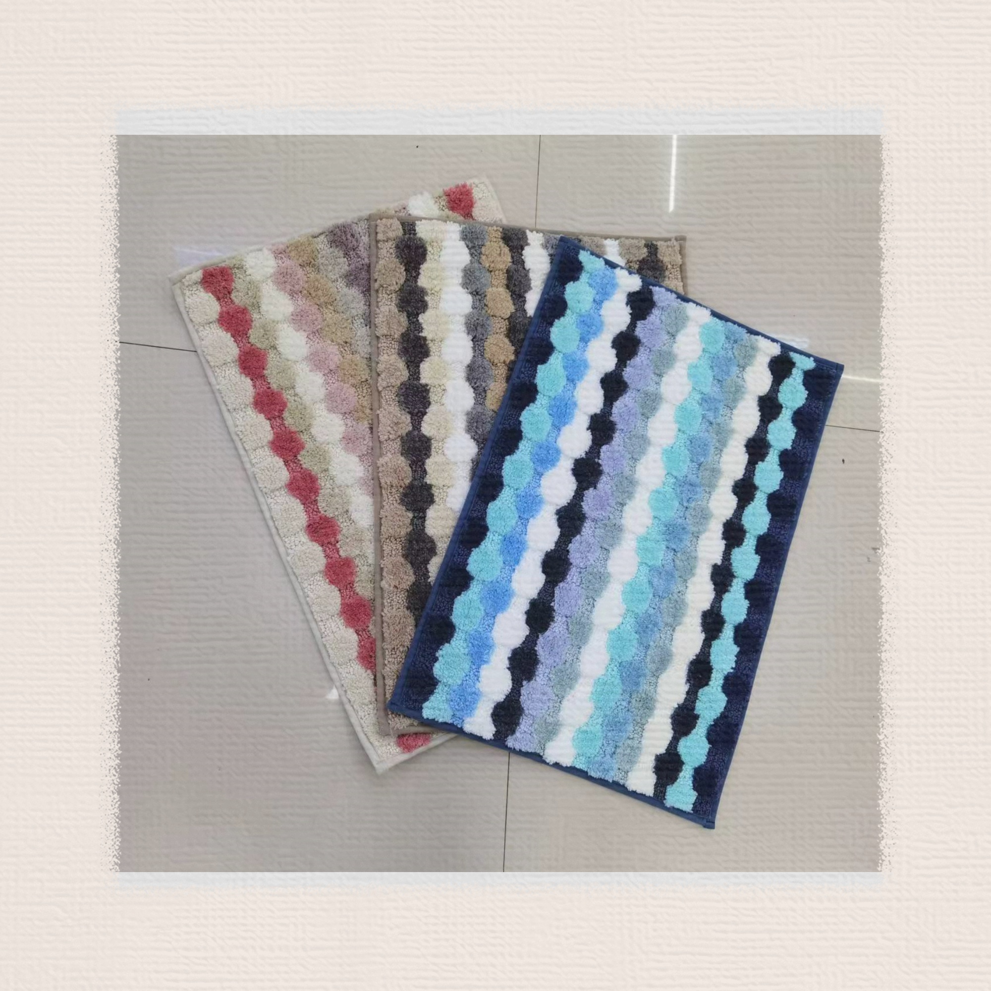 TPA base color three-dimensional checkered carpet, super-fine carpet, anti-slip mat, floor mat, door mat, kitchen mat, bathroom mat, size 40*60cm, good quality Specification drawing