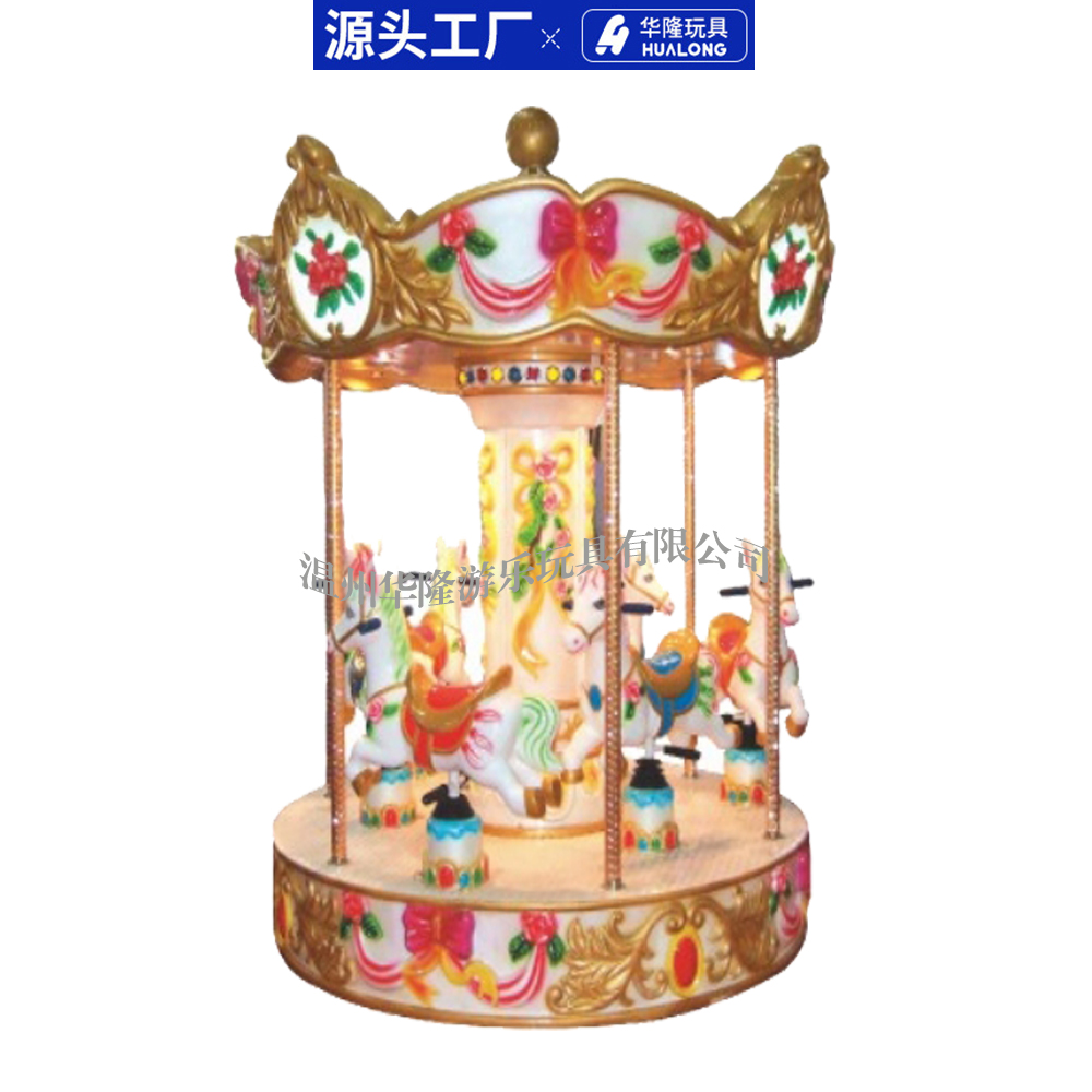 Square electric shopping mall trolley train rider squad sightseeing can sit people small train amusement equipment luxury turning horse angel turning horse pegasus rotating chair palace turning horse Hualong amusement toy manufacturers direct sales details Picture