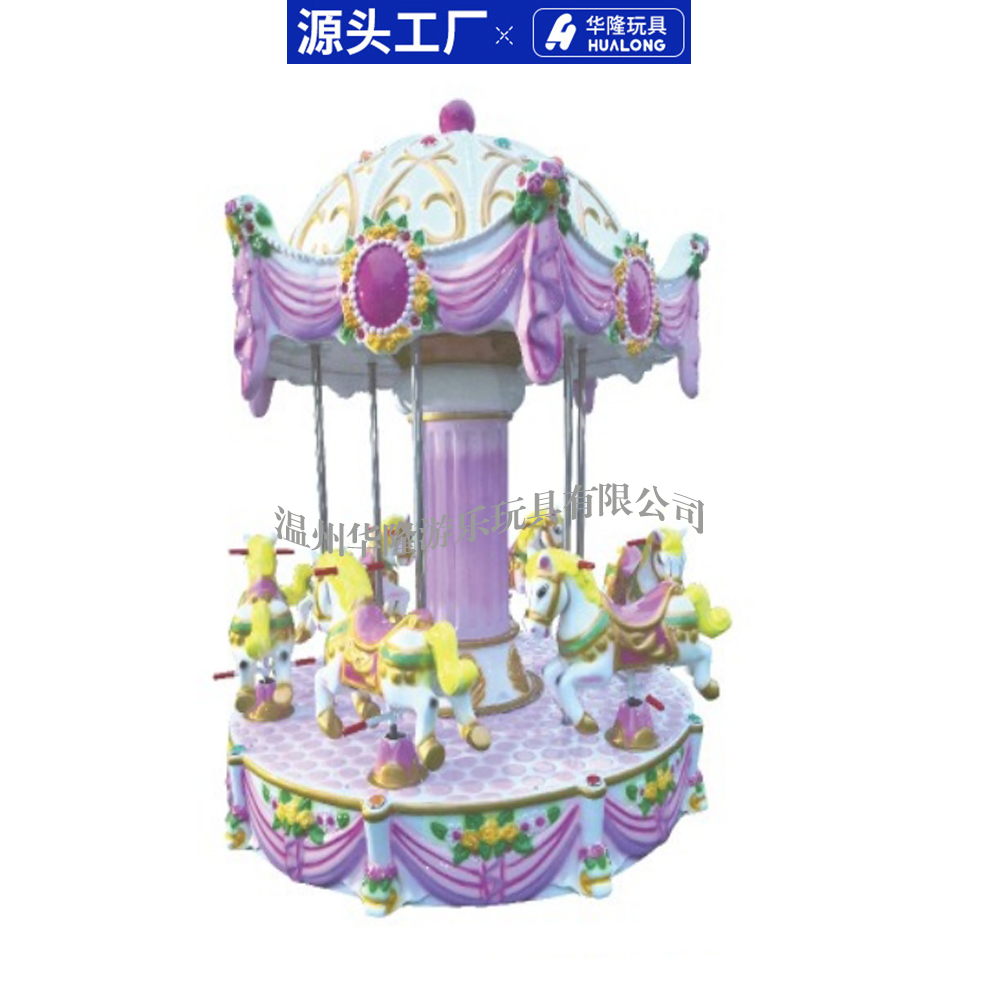 Square electric shopping mall trolley train rider squad sightseeing can sit people small train amusement equipment luxury turning horse angel turning horse pegasus rotating chair palace turning horse Hualong amusement toy manufacturers direct sales Application Scenario