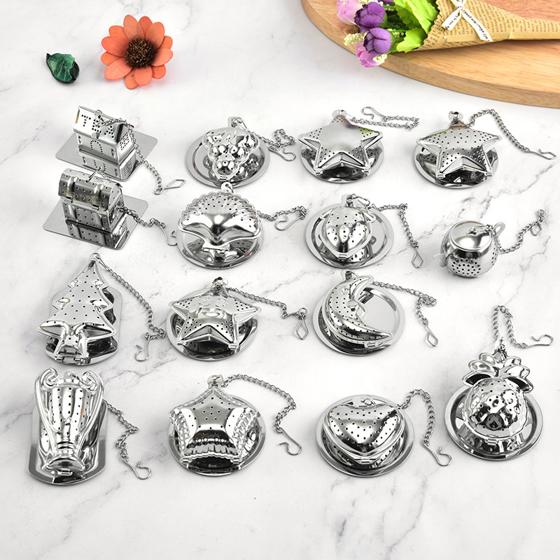 304 stainless steel tea brewer, creative and cute house, Christmas tree, pineapple tea, tea strainer and brewer