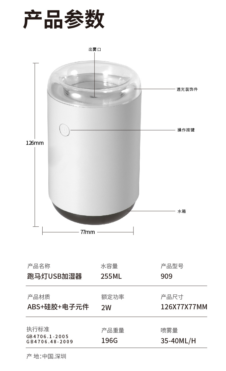 加湿器迷你创意便携式家用大雾量静音usb车载加湿器空气净化批发详情7