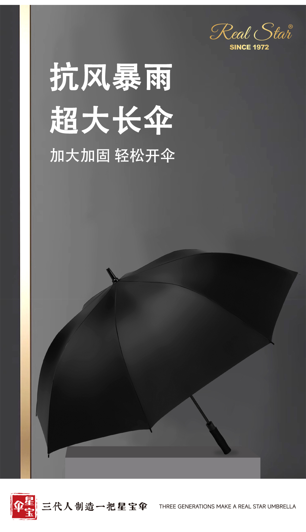 1109B-1高尔夫超大双人雨伞男士家庭雨伞雨伞长柄海绵手柄Eva大伞面长伞详情2