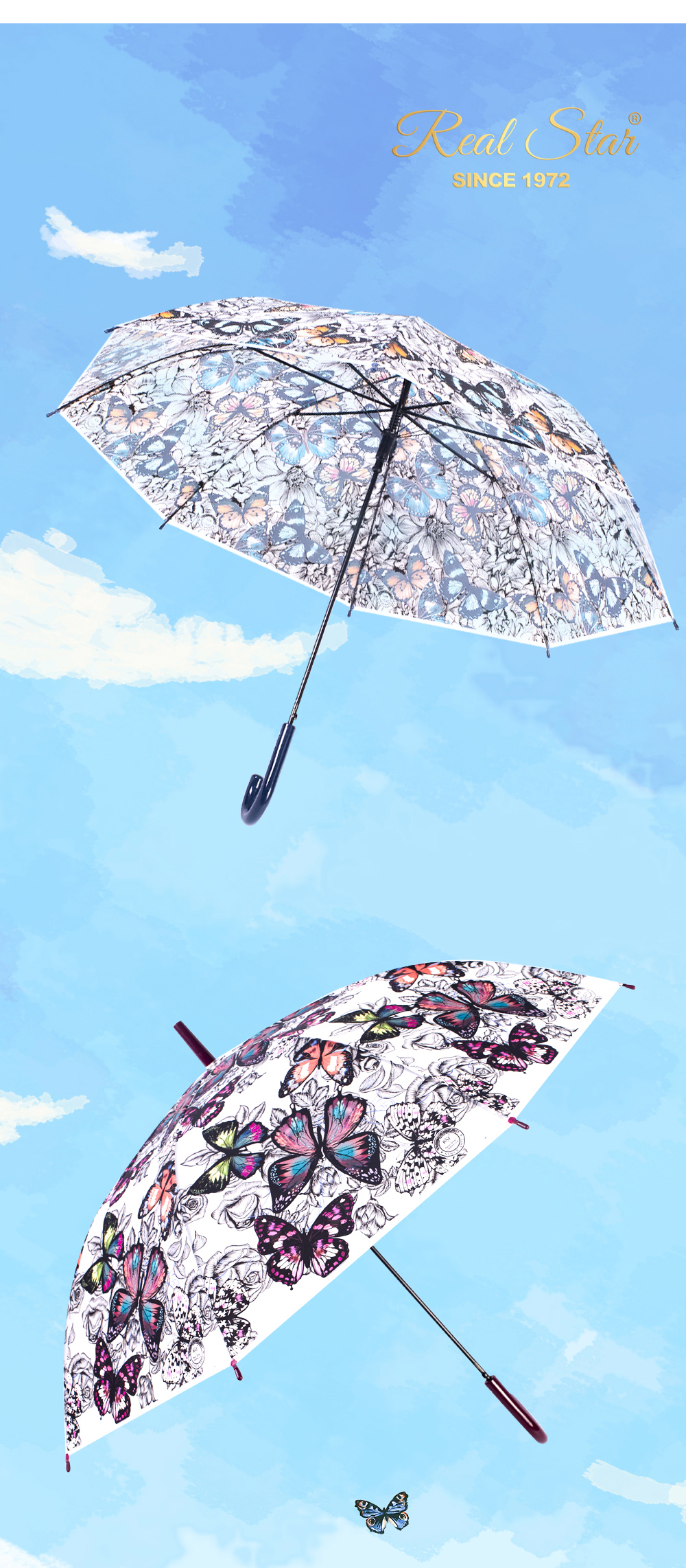 Star Treasure Umbrella RST608 Mexican-style butterfly umbrella, colorful transparent Apollo birdcage umbrella, fashionable and creative umbrella pic 11