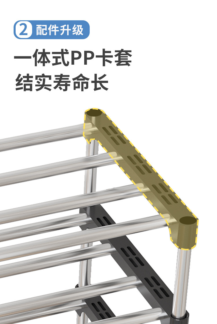 简易收纳鞋架家用宿舍大学生室内多层鞋柜跨境简易金属鞋架子详情3