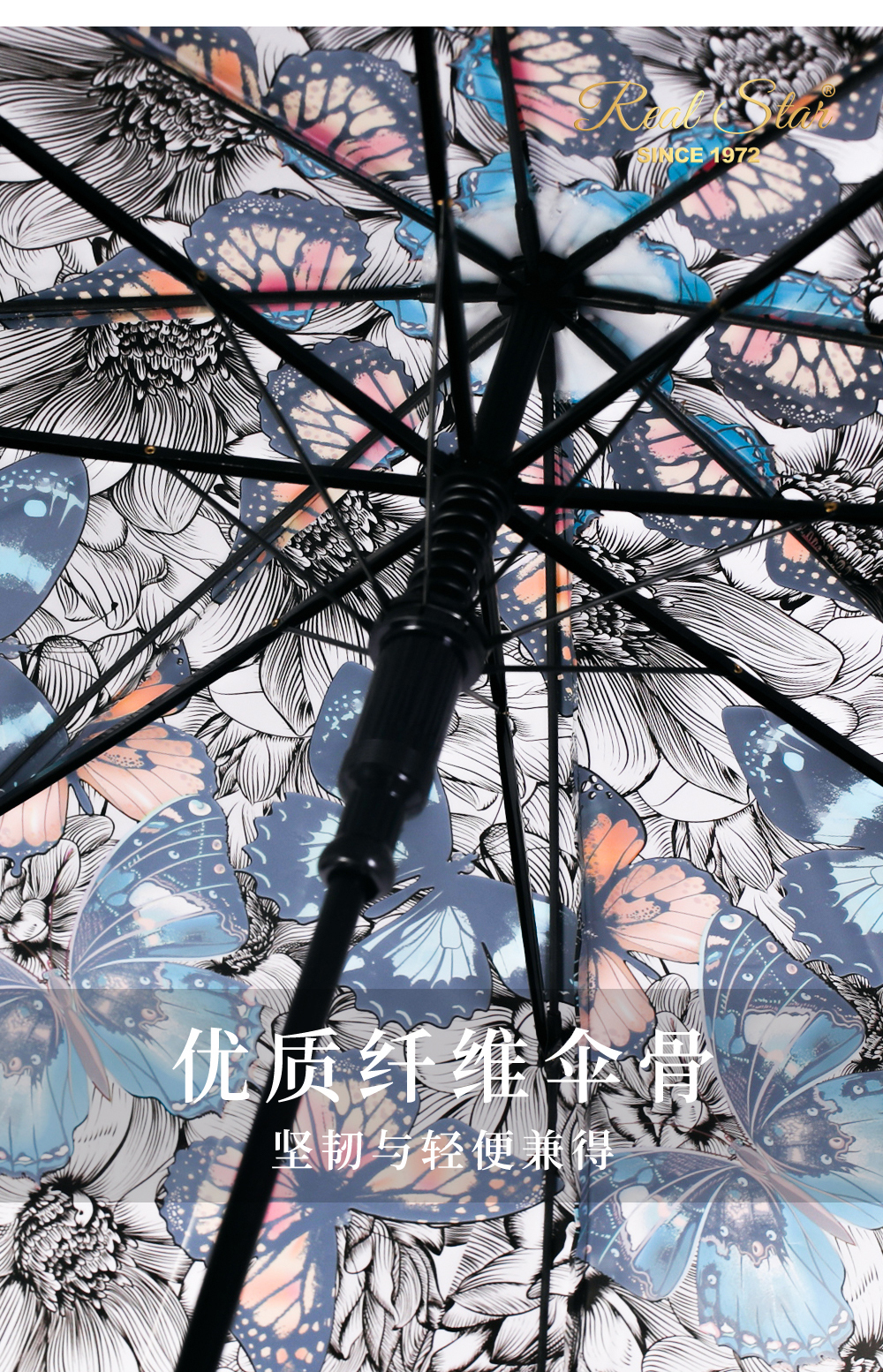 Star Treasure Umbrella RST608 Mexican-style butterfly umbrella, colorful transparent Apollo birdcage umbrella, fashionable and creative umbrella pic 9