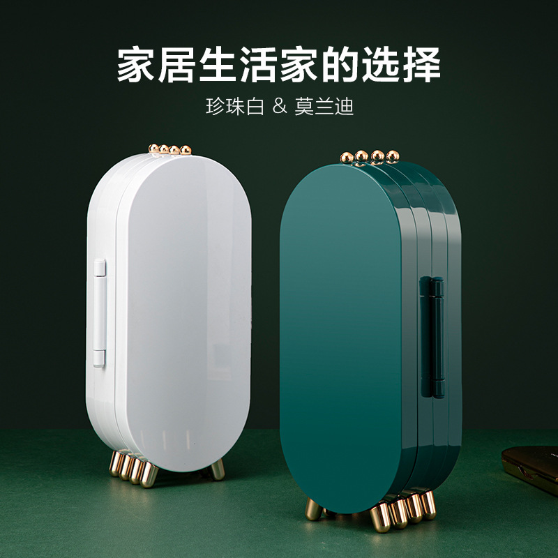 Nordic light luxury jewelry storage box, dust-proof folding jewelry box, display stand, dust-proof necklace storage box details Picture