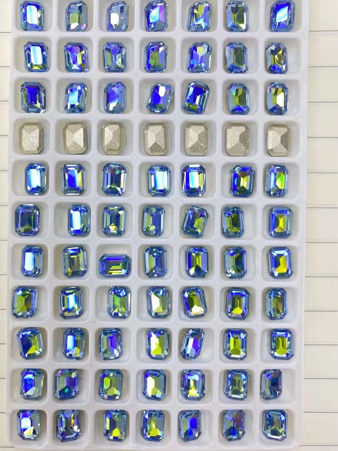 锦利水晶6*8长方八角浅兰加镀010详情图2